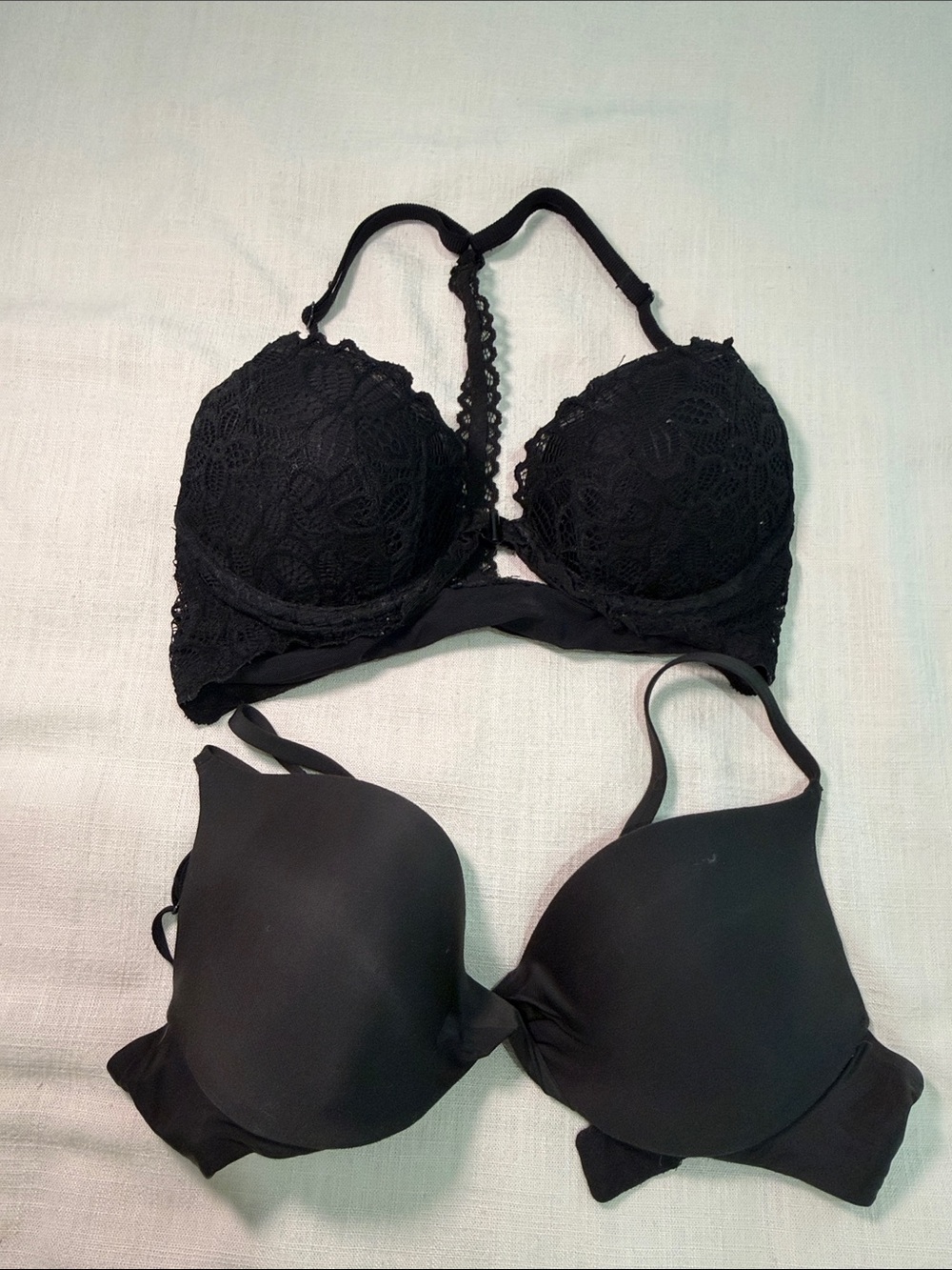 Victoria’s Secret PINK Black Bra Bundle 32B 32C Lace Plunge